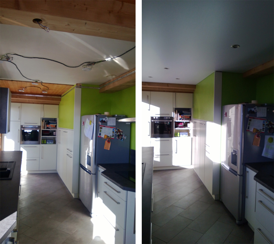 Plafond tendu dans un espace professionnel